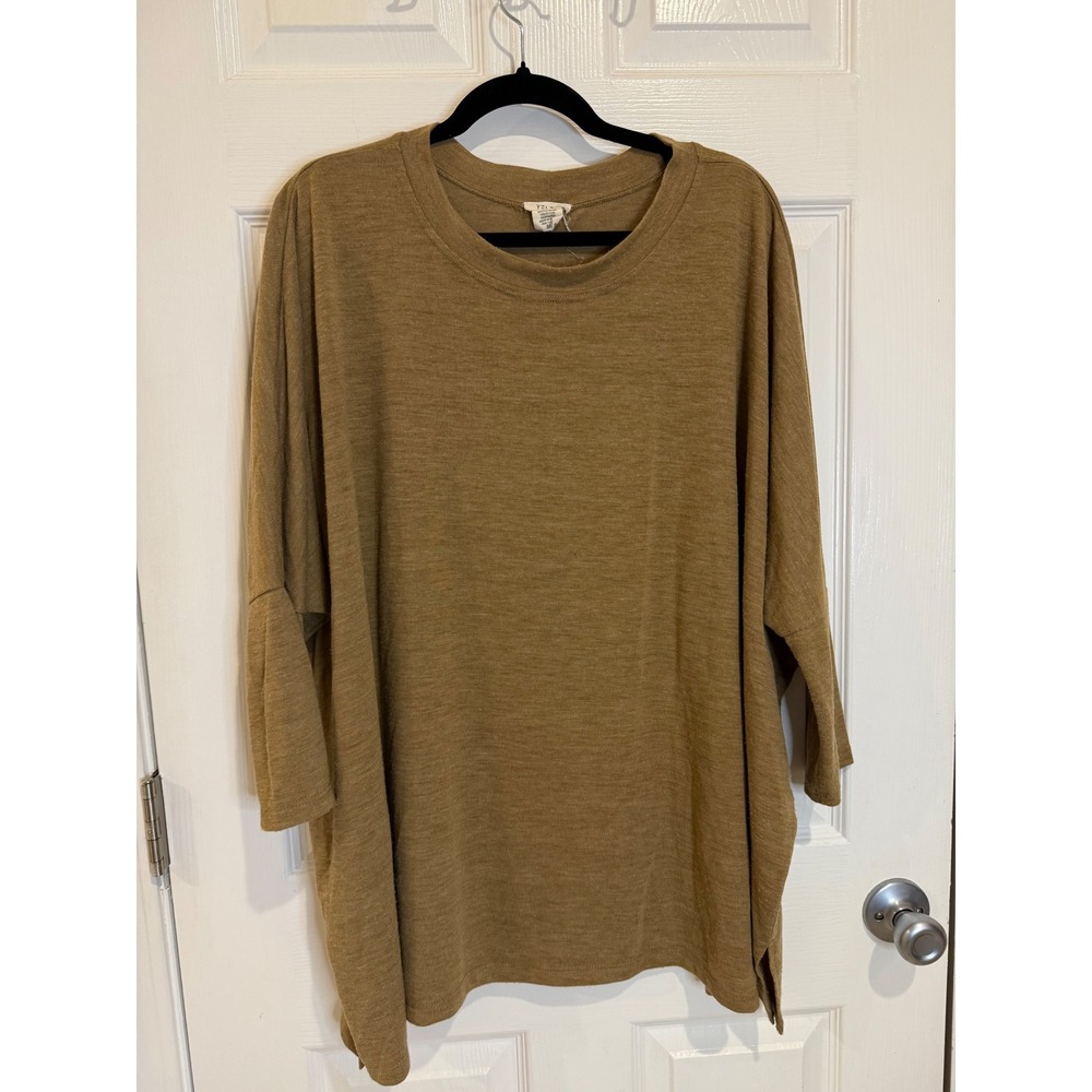 Dolman Sleeve Tunic Top Oversized Casual Comfy Olive Green M